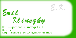 emil klinszky business card